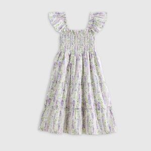 Quince Kids Dress in Purple and White